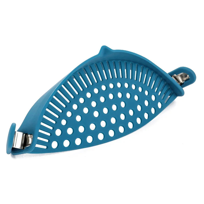 Silicone Pot Side Drainer Vegetable Noodle Drainage Filter Pour Baffle Kitchen Gadgets