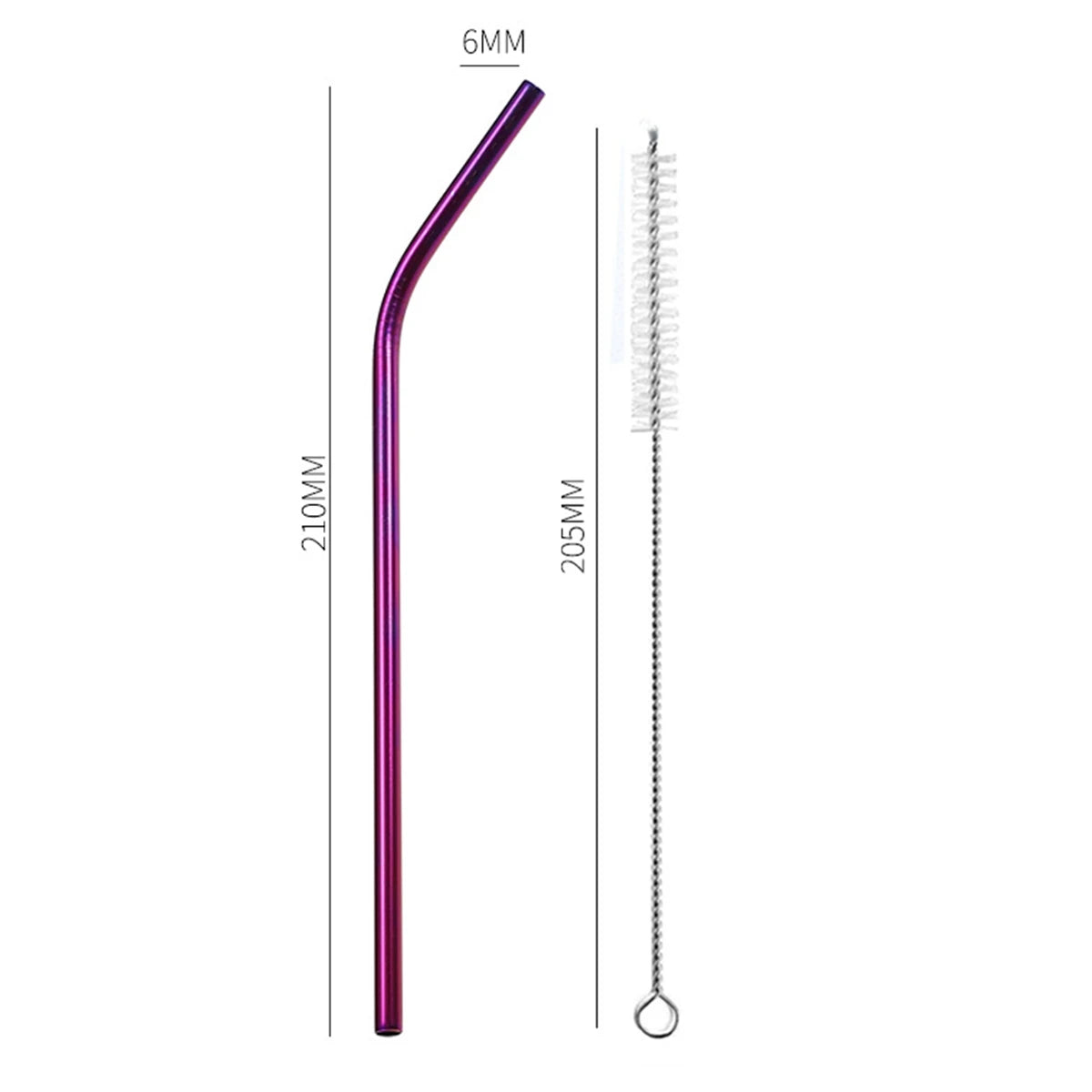 Reusable Metal Drinking Straws 304 Stainless Steel Drinking Straws Eco-Friendly Bent Straight Drinks Straws for Cocktail Milk
