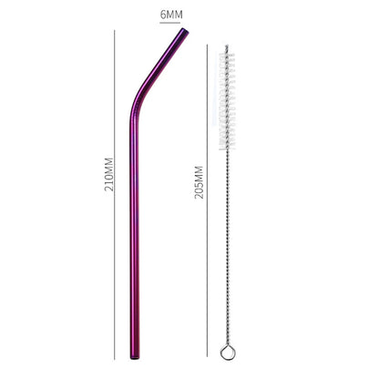 Reusable Metal Drinking Straws 304 Stainless Steel Drinking Straws Eco-Friendly Bent Straight Drinks Straws for Cocktail Milk