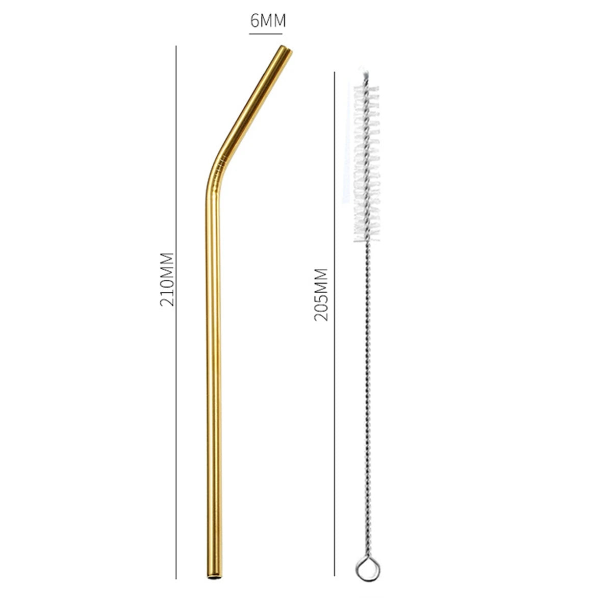 Reusable Metal Drinking Straws 304 Stainless Steel Drinking Straws Eco-Friendly Bent Straight Drinks Straws for Cocktail Milk