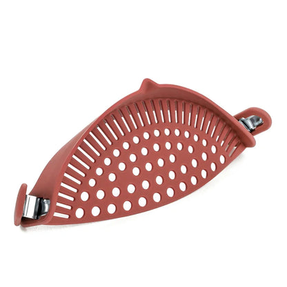 Silicone Pot Side Drainer Vegetable Noodle Drainage Filter Pour Baffle Kitchen Gadgets
