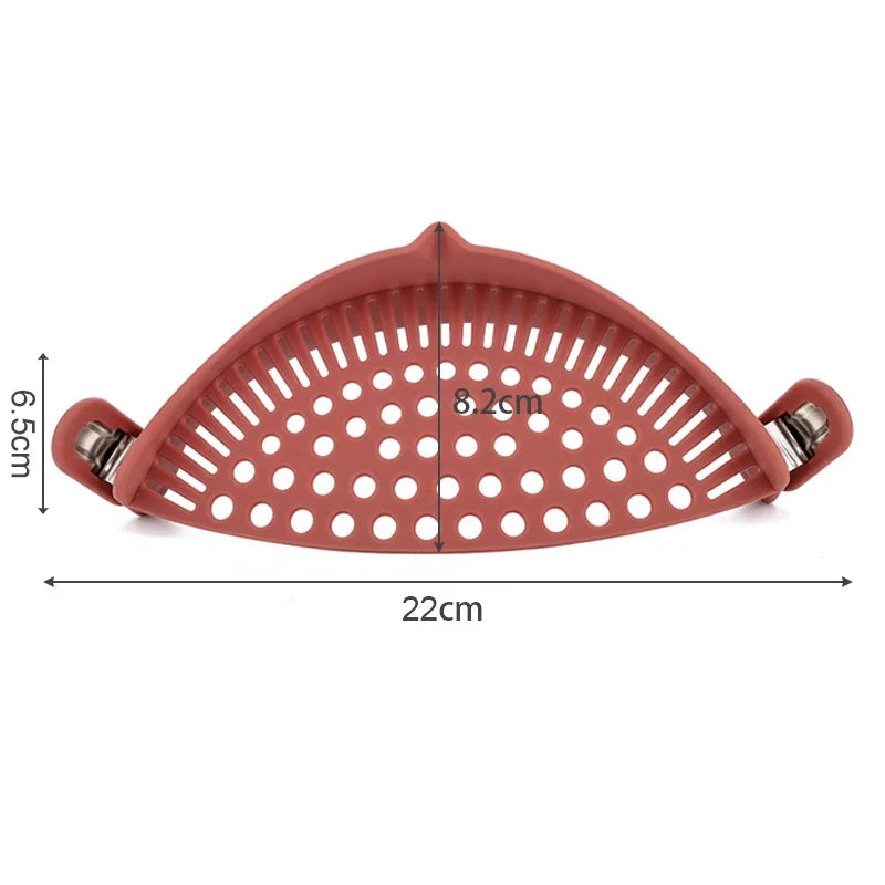 Silicone Pot Side Drainer Vegetable Noodle Drainage Filter Pour Baffle Kitchen Gadgets