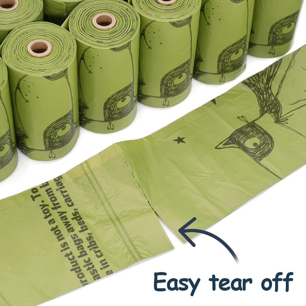 Dog Poop Bags 360 Count,Unscented Extra Thick Waste Bags with Dispenser, 100% Leak-Proof Doggie Bag Refill Rolls