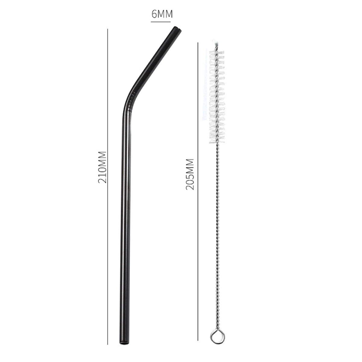 Reusable Metal Drinking Straws 304 Stainless Steel Drinking Straws Eco-Friendly Bent Straight Drinks Straws for Cocktail Milk