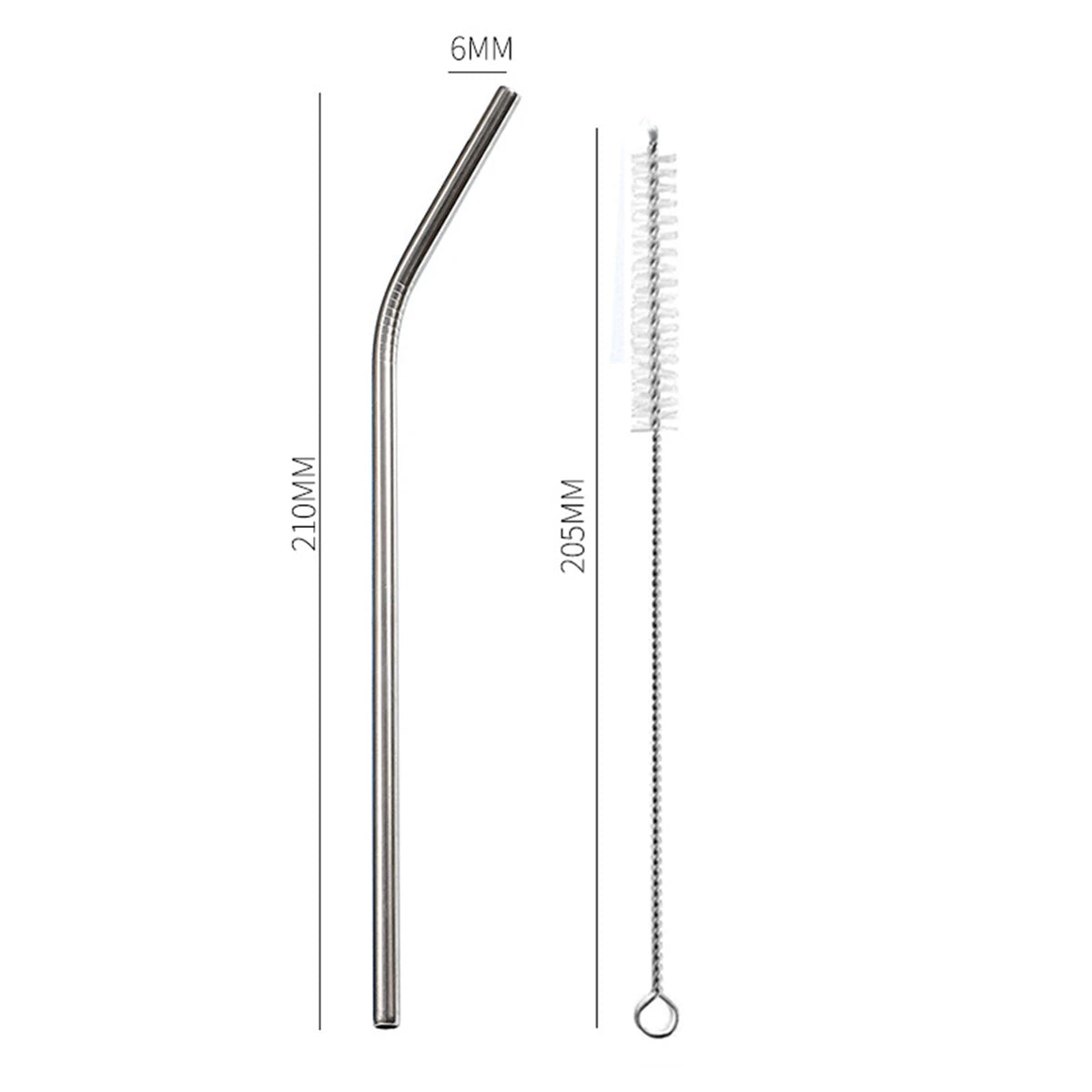 Reusable Metal Drinking Straws 304 Stainless Steel Drinking Straws Eco-Friendly Bent Straight Drinks Straws for Cocktail Milk