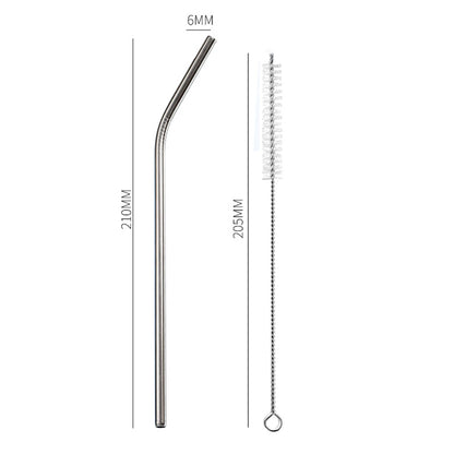 Reusable Metal Drinking Straws 304 Stainless Steel Drinking Straws Eco-Friendly Bent Straight Drinks Straws for Cocktail Milk