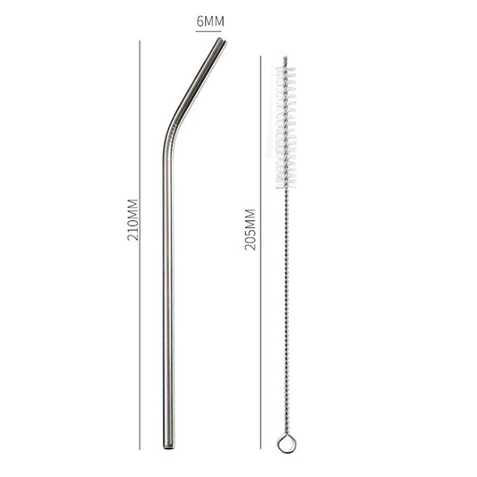 Reusable Metal Drinking Straws 304 Stainless Steel Drinking Straws Eco-Friendly Bent Straight Drinks Straws for Cocktail Milk
