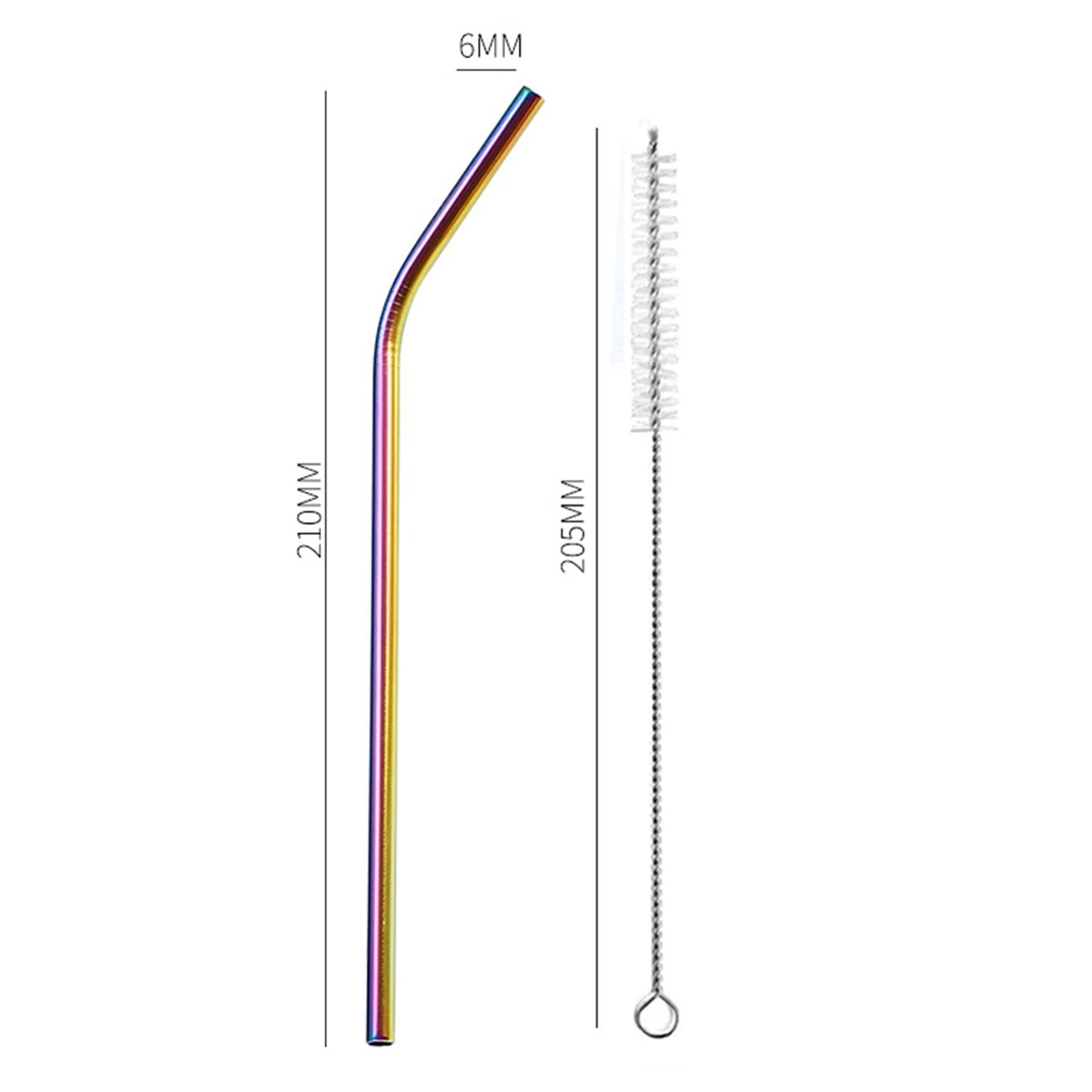 Reusable Metal Drinking Straws 304 Stainless Steel Drinking Straws Eco-Friendly Bent Straight Drinks Straws for Cocktail Milk