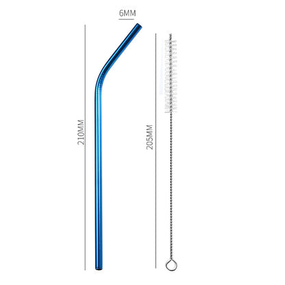 Reusable Metal Drinking Straws 304 Stainless Steel Drinking Straws Eco-Friendly Bent Straight Drinks Straws for Cocktail Milk
